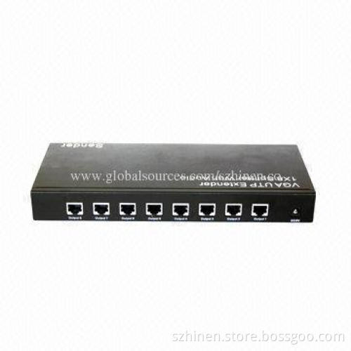8x RJ45 VGA UTP Extender with Extension Function
